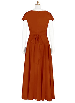 Azazie Payton Junior Jurk van Chiffon met A-Lijn Boog Paprika image7