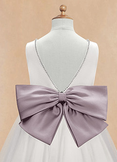 Azazie Seline Flower Girl Dresses Ivory Dusk A-Line Bow Tulle Dress image9