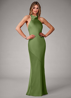 Azazie Velli Bridesmaid Dresses Juniper Mermaid Stretch Satin Dress image1