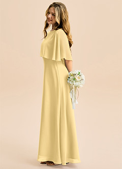 Azazie Maris Junior Butter A-Line Chiffon Dress image3