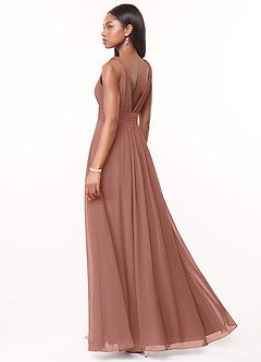 Azazie Maren Bridesmaid Dresses Cedar Rose A-Line Pleated Chiffon Dress image4