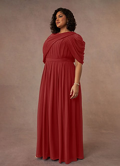Azazie Olena Mother of the Bride Dresses Rust A-Line Sequins Chiffon Dress image9