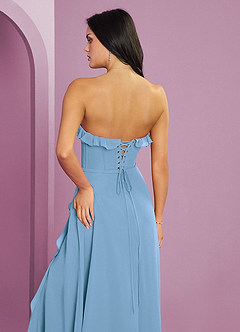 Barbie ♥ Azazie Bridesmaid Dresses Steel Blue A-Line Sweetheart Neckline Chiffon Dress image7