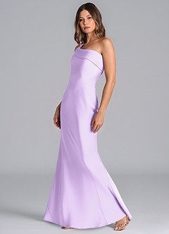 Azazie Driea Brudtärnklänningar Klä av Sjöjungfru i Stretch Satin Ena axeln Lila image6