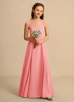 Azazie Tater Junior Formal Flower Girl Klänningar Klä A-Line i Chiffong Plisserad image4