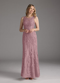 Azazie Whilhelmina Mother of the Bride Dresses Dusty Rose Mermaid Lace Chiffon Dress image3