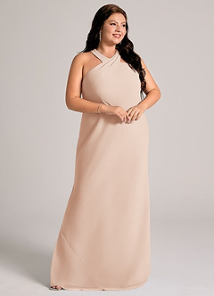 Azazie Doretta Bridesmaid Dresses English Rose Mermaid Pleated Chiffon Dress image10