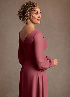 Azazie Paterson Suknie dla Matki Panny Młodej Linia A Pofałdowany Szyfon Długość kostki Sukienka image7