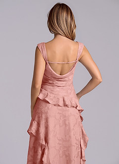 Azazie Sloane Bridesmaid Dresses Rosette A-Line Sweetheart Neckline Floral Burnout Dress image7