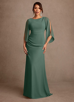 Azazie Anaheim Mother of the Bride Dresses Sea Moss A-Line Pleated Chiffon Dress image1