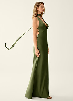 Wrenllien Olive Halter Satin Vacation Dress image6