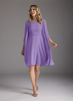 Azazie Shirley Mother of the Bride Dresses Tahiti A-Line Scoop Pleated Chiffon Dress image2