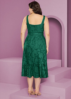 Barbie ♥ Azazie Bridesmaid Dresses Emerald A-Line with Pockets Floral Burnout Dress image11