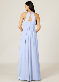 Azazie Sarah Bridesmaid Dresses Ice Empire Pleated Chiffon Dress image2