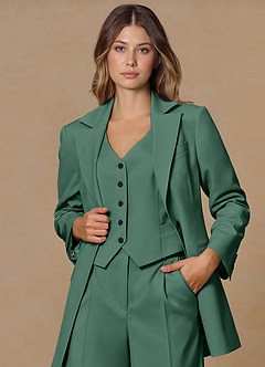 front Rowan Eucalyptus Refined Weave Performance 3-Piece Suit