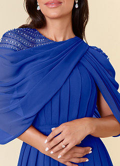 Azazie Olena Mother of the Bride Dresses Royal Blue A-Line Sequins Chiffon Dress image5