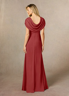 Azazie Mary Mother of the Bride Dresses Rust A-Line Side Slit Chiffon Dress image3