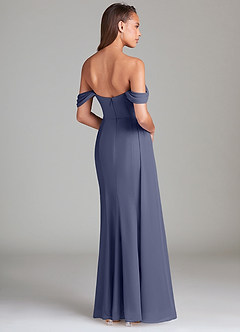 Azazie Amyra Bridesmaid Dresses Stormy Sheath Off the Shoulder Chiffon Convertible Dress image5