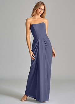 Azazie Anaïs Bridesmaid Dresses Stormy Sheath Strapless Chiffon Dress image4