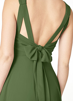 Azazie Julie Bridesmaid Dresses Olive A-Line Sweetheart Neckline Chiffon Dress image5