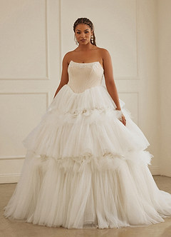 Christian Siriano Bridal for Azazie 2008 Wedding Dresses Diamond White Champagne Ball-Gown Sequins Tulle Dress image13