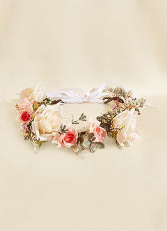 Pink And Ivory Rose Flower Girl Headband