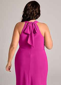 Azazie Doretta Jurken voor bruidsmeisjes Jurk van Chiffon met Zeemeermin Geplooid Fuchsia image7