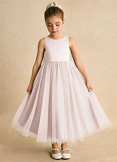 Azazie Solia vestidos de niña de las flores Vestido de Pétalo De Rosa de Tul de Princesa con Lazo image6