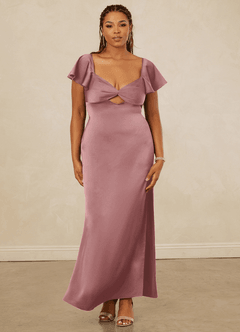 Christian Siriano Bridal for Azazie 1005 Vestidos de damas de honor Vestido de Rosa Polvorienta de Satén Elástico de Corte Recto con Escote de Corazón image12