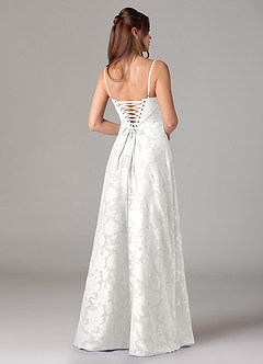 Azazie Valentine Bridesmaid Dresses White A-Line Sweetheart Neckline Floral Burnout Dress image5