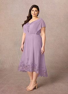 Azazie Palana Mother of the Bride Dresses Wisteria A-Line Lace Chiffon Dress image7