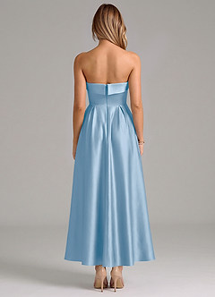 Azazie Lucienne Brudepigekjoler En streg Plisseret Stræk satin Ankel-længde Kjole image6