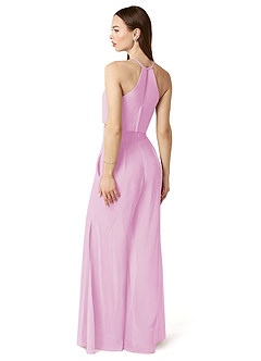 Azazie Kenzi Bridesmaid Dresses Candy Pink Pleated Chiffon Jumpsuit image4