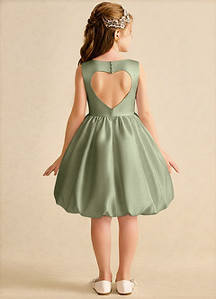 Azazie Nirvana Robe Demoiselle D'honneur Fillette Robe Princesse en Mat Satiné Rayé Pistache image1