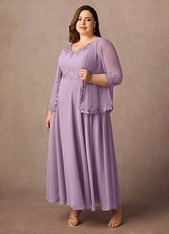 Azazie Devana Mother of the Bride Dresses Wisteria A-Line Sequins Chiffon Dress image10