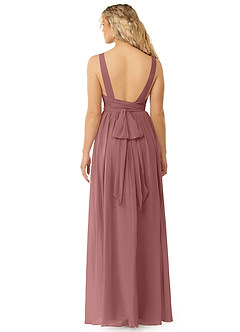 Azazie Kora Bridesmaid Dresses Desert Rose A-Line Pleated Chiffon Dress image2