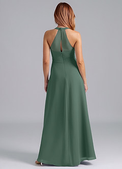 Azazie Dorota Bridesmaid Dresses Sea Moss A-Line Pleated Chiffon Dress image2