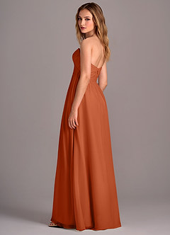 Azazie Joni Bridesmaid Dresses Burnt Orange A-Line Strapless Chiffon Convertible Dress image3