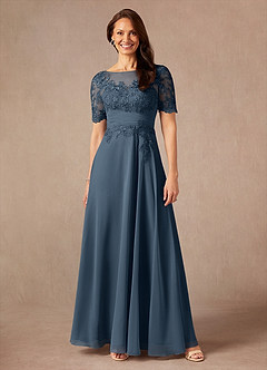 Azazie Raissa Mother of the Bride Dresses Neptune A-Line Lace Chiffon Dress image1