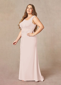 Azazie Juliane Mother of the Bride Dresses Blushing Pink Mermaid Sequins Lace Dress image8