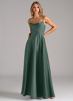 Azazie Elle Brautjungfernkleider A-Linie Plissee Stretch-Satin Kleid Seemoos image5
