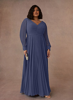 Azazie Zina Kleider für die Brautmutter A-Linie Plissee Chiffon Kleid Sturm image7