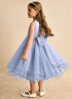 Azazie Lass Flower Girl Dresses Ice A-Line Bow Tulle Dress image3