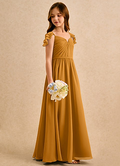 Azazie Meimei Girls Formal Flower Girl Klänningar Klä A-Line i Chiffong Plisserad image4