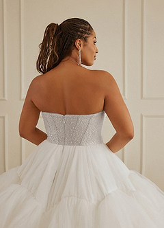 Christian Siriano Bridal for Azazie 2007 Robes de mariée Robe Princesse en Tulle Paillettes Blanc Diamant Cacao image19