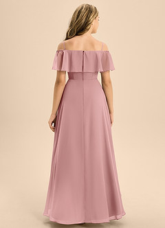 Azazie Maggie Junior Dusty Rose A-Line Off the Shoulder Chiffon Dress image6