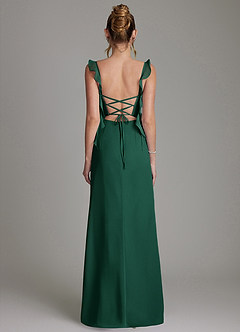 Azazie Jessamine Bridesmaid Dresses Emerald Mermaid Corset Chiffon Dress image7