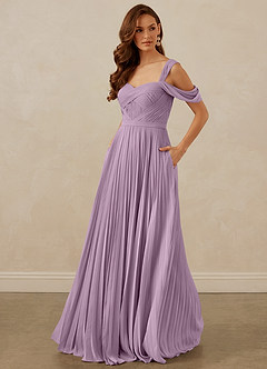 Christian Siriano Bridal for Azazie 1013 Bridesmaid Dresses Wisteria A-Line Off the Shoulder Chiffon Dress image1