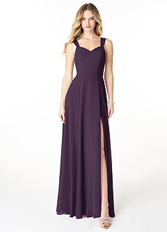 Azazie Julie Bridesmaid Dresses Plum A-Line Sweetheart Neckline Chiffon Dress image1