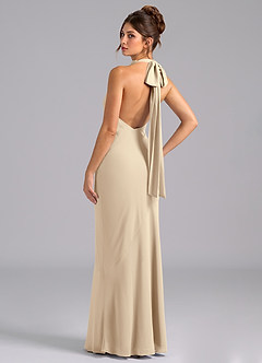 Azazie Velli Bridesmaid Dresses Champagne Mermaid Bow Chiffon Dress image7